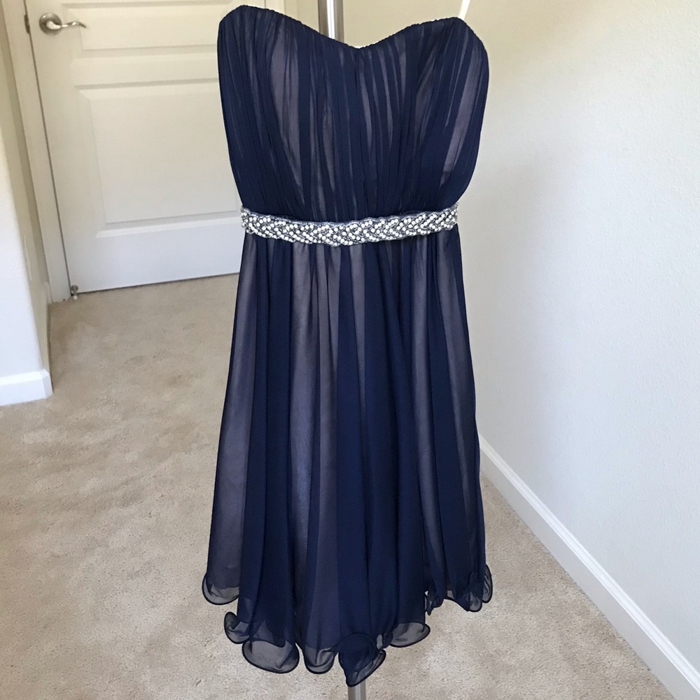 Short Navy Homecoming/ Prom Dress